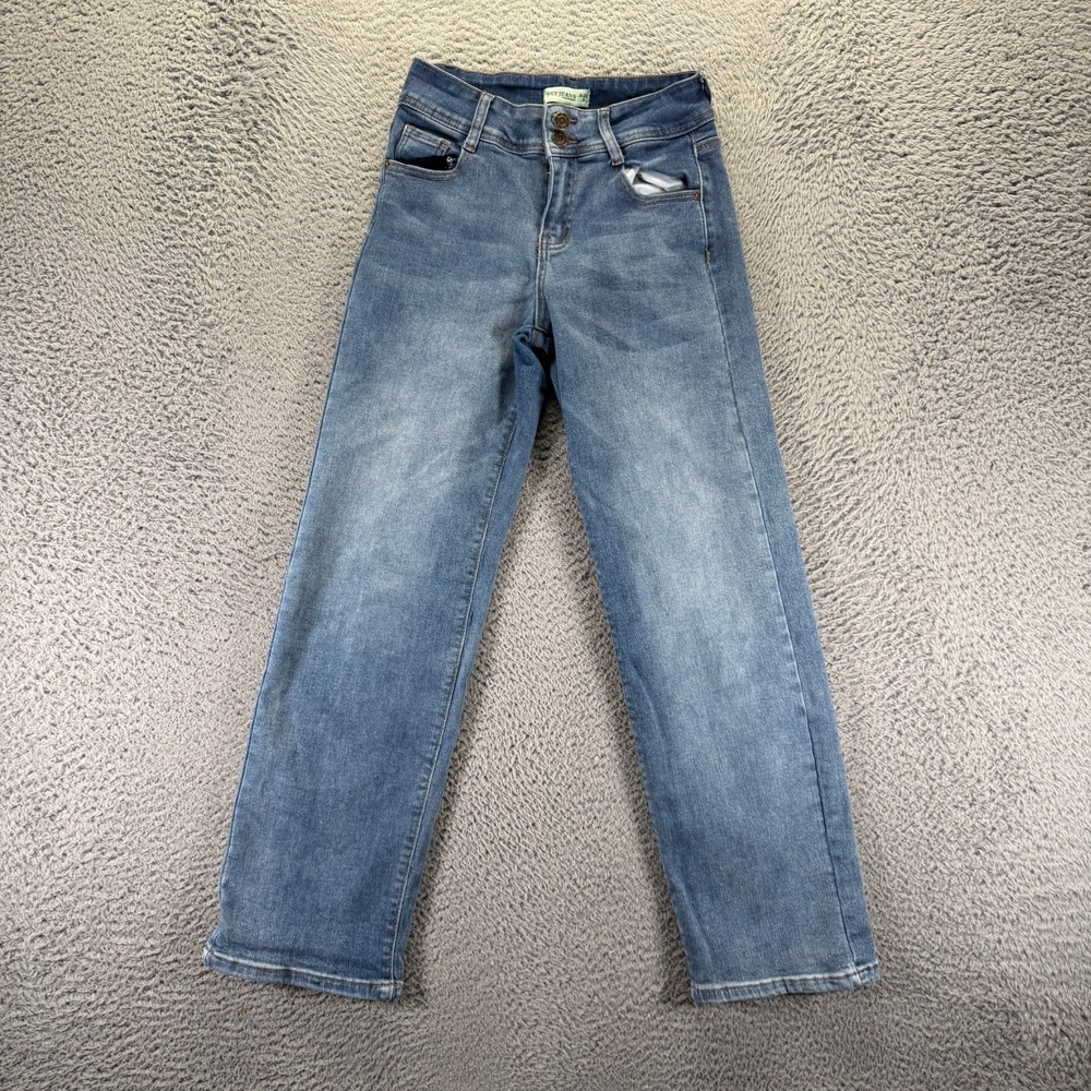 Sky Jeans Womens 3 Blue Cotton Denim Straight Leg Workwear Travel Faded Stretch
